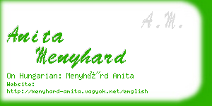 anita menyhard business card